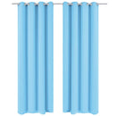 mørklægningsgardiner 2 stk. med metalsnøreringe 135x175 cm turkis