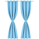 mørklægningsgardiner 2 stk. med metalsnøreringe 135x175 cm turkis