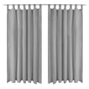 gardiner i mikro-satin 2 stk. med løkker 140 x 225 cm grå