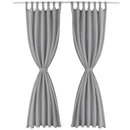 gardiner i mikro-satin 2 stk. med løkker 140 x 225 cm grå