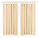gardiner i mikro-satin 2 stk. med løkker 140 x 225 cm beige