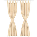 gardiner i mikro-satin 2 stk. med løkker 140 x 225 cm beige