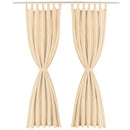 gardiner i mikro-satin 2 stk. med løkker 140 x 245 cm beige