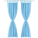 gardiner i mikro-satin 2 stk. med løkker 140 x 175 cm turkis