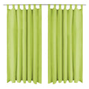 gardiner i mikro-satin 2 stk. med løkker 140 x 175 cm grøn