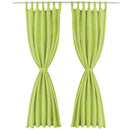 gardiner i mikro-satin 2 stk. med løkker 140 x 175 cm grøn