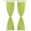 gardiner i mikro-satin 2 stk. med løkker 140 x 225 cm grøn