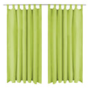 gardiner i mikro-satin 2 stk. med løkker 140 x 245 cm grøn