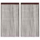 trådgardiner 2 stk. 100 x 250 cm brun
