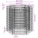 sekskantet gabion-højbed 100x90x100 cm