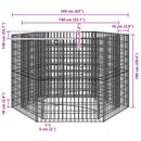 sekskantet gabion-højbed 160x134x100 cm