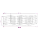 gabionkurv galvaniseret stål 120 x 30 x 50 cm