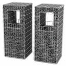 gabionkurv/plantekasser 2 stk. stål 50 x 50 x 120 cm