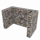 gabion-afskærmning til 2 affaldsbeholdere 180x100x120 cm stål