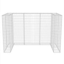 gabion-afskærmning til 2 affaldsbeholdere 180x100x120 cm stål