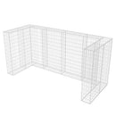 gabionafskærmning til tre affaldsbeholdere 250x100x120 cm stål