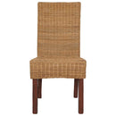 spisebordsstole 2 stk. naturligt rattan brun