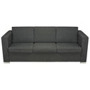 3-personers sofa stof mørkegrå