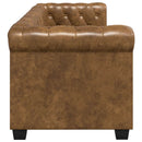 2-personers Chesterfield sofa kunstlæder brun