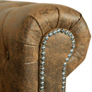 2-personers Chesterfield sofa kunstlæder brun