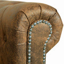 3-personers Chesterfield sofa kunstlæder brun