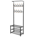 knagerække med skoopbevaring 68 x 32 x 182,5 cm sort