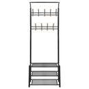 knagerække med skoopbevaring 68 x 32 x 182,5 cm sort
