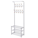 knagerække med skoopbevaring 68x32x182,5 cm hvid