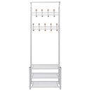knagerække med skoopbevaring 68x32x182,5 cm hvid