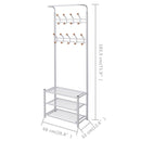 knagerække med skoopbevaring 68x32x182,5 cm hvid