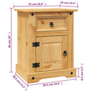 sengebord Corona-serien 53x39x66 cm mexicansk fyrretræ