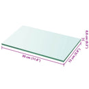 hylde glaspanel klar 30x15 cm