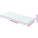 hylde glaspanel klar 60x20 cm