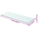 hylde glaspanel klar 70x25 cm