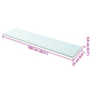 hylde glaspanel klar 100x25 cm