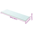 hylde glaspanel klar 100x30 cm