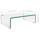 TV-bord/monitorstander klar glas 40x25x11 cm