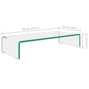 TV-bord/monitorstander klar glas 60x25x11 cm