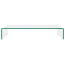 TV-stander/monitorstand klart glas 70x30x13 cm
