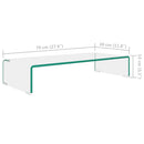 TV-stander/monitorstand klart glas 70x30x13 cm