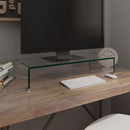 TV-stander/monitorstand klart glas 70x30x13 cm
