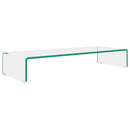 TV-bord/monitorstand i klart glas 80x30x13 cm