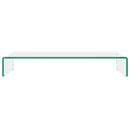 TV-bord/monitorstand i klart glas 80x30x13 cm