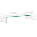 TV-bord/monitorstand i klart glas 80x30x13 cm