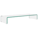 TV-stander/monitorstand klart glas 90x30x13 cm