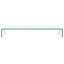 TV-stander/monitorstand klart glas 90x30x13 cm