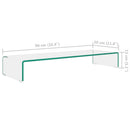 TV-stander/monitorstand klart glas 90x30x13 cm