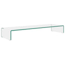 TV-stander/monitorstand klart glas 100x30x13 cm