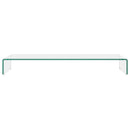 TV-stander/monitorstand klart glas 100x30x13 cm