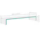 TV-stander/monitorstand klart glas 100x30x13 cm